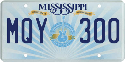 MS license plate MQY300