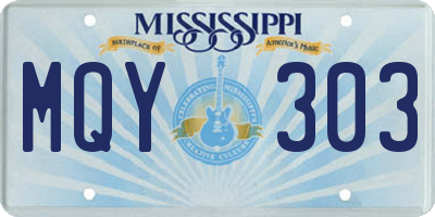 MS license plate MQY303