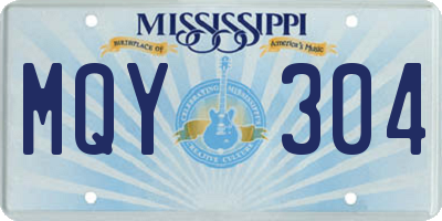 MS license plate MQY304