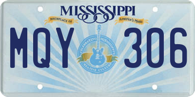 MS license plate MQY306