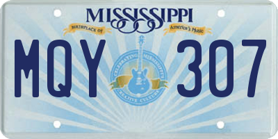 MS license plate MQY307