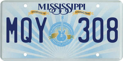 MS license plate MQY308