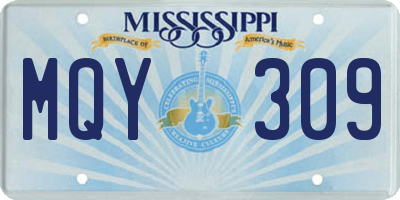 MS license plate MQY309