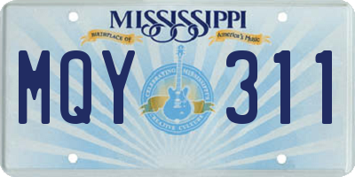 MS license plate MQY311