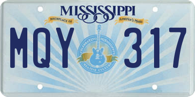 MS license plate MQY317