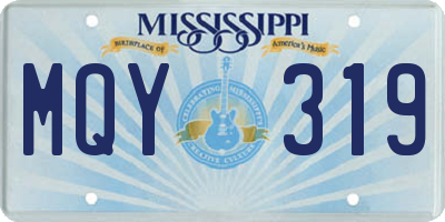 MS license plate MQY319