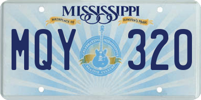 MS license plate MQY320