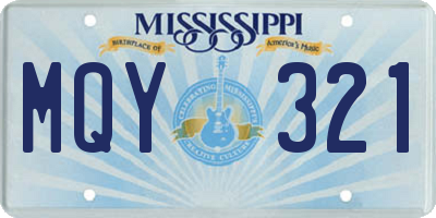 MS license plate MQY321