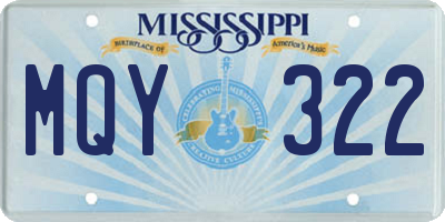 MS license plate MQY322
