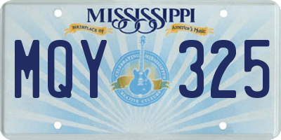 MS license plate MQY325