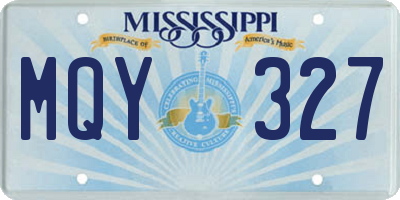 MS license plate MQY327