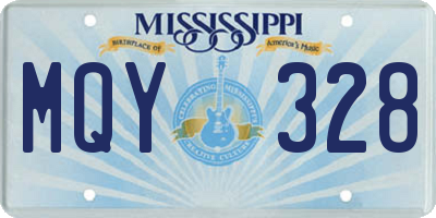 MS license plate MQY328