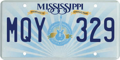 MS license plate MQY329