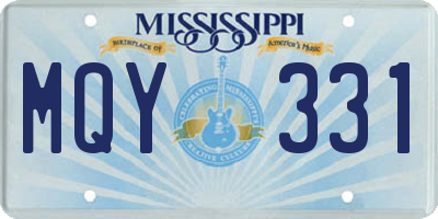 MS license plate MQY331