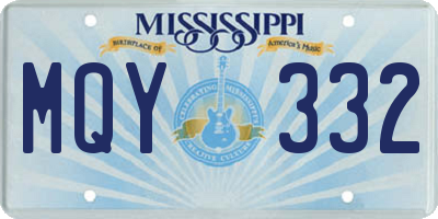 MS license plate MQY332