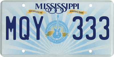 MS license plate MQY333