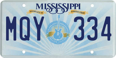 MS license plate MQY334