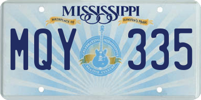 MS license plate MQY335