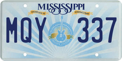 MS license plate MQY337