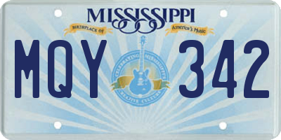 MS license plate MQY342
