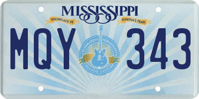 MS license plate MQY343