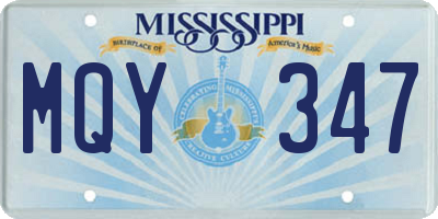 MS license plate MQY347