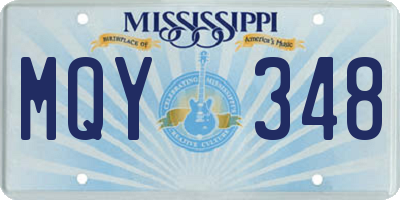 MS license plate MQY348