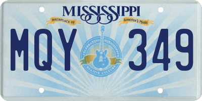 MS license plate MQY349