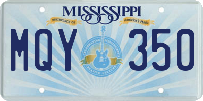 MS license plate MQY350