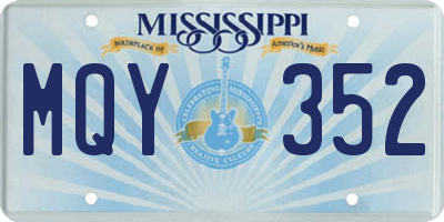 MS license plate MQY352