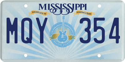 MS license plate MQY354