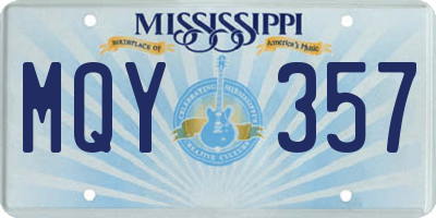 MS license plate MQY357