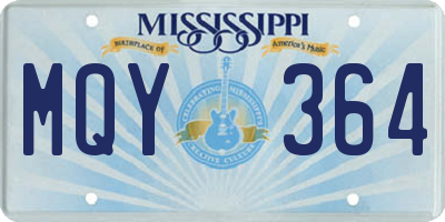 MS license plate MQY364