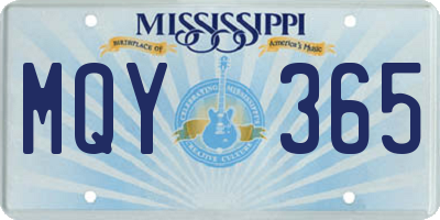 MS license plate MQY365