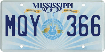 MS license plate MQY366