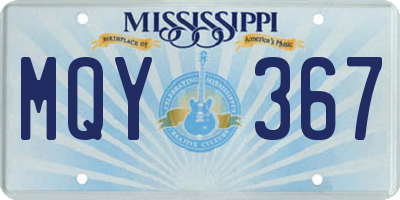 MS license plate MQY367