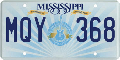 MS license plate MQY368