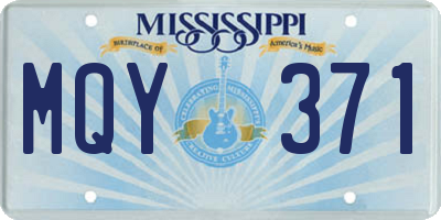 MS license plate MQY371
