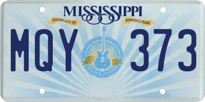 MS license plate MQY373
