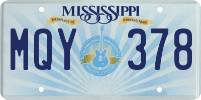 MS license plate MQY378