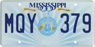 MS license plate MQY379