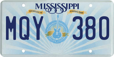 MS license plate MQY380