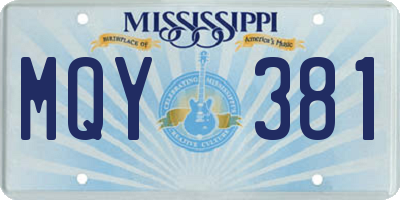 MS license plate MQY381
