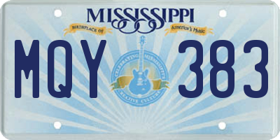 MS license plate MQY383