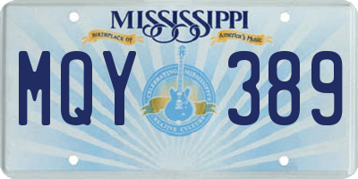 MS license plate MQY389