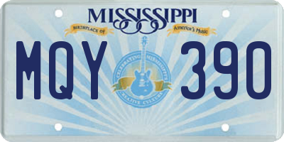 MS license plate MQY390