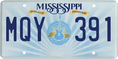 MS license plate MQY391