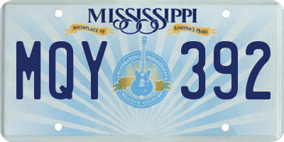 MS license plate MQY392