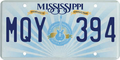 MS license plate MQY394