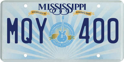 MS license plate MQY400